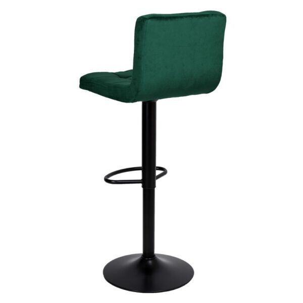 Sgabello regolabile Mosva colore verde scuro con gambe nere opache