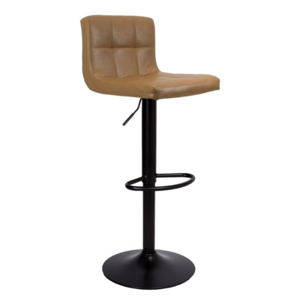 Sgabello regolabile Mosva colore ruggine con gambe nere opache