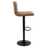 Sgabello regolabile Mosva colore ruggine con gambe nere opache