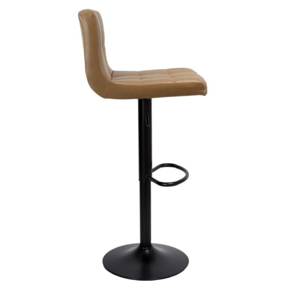 Sgabello regolabile Mosva colore ruggine con gambe nere opache