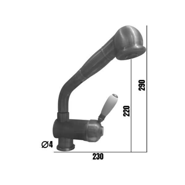 Miscelatore da cucina doccetta estraibile Paini CUCINA 64RA566ANT rame antico