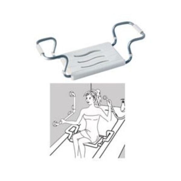Sedile per vasca per disabili regolabile in acciaio verniciato bianco