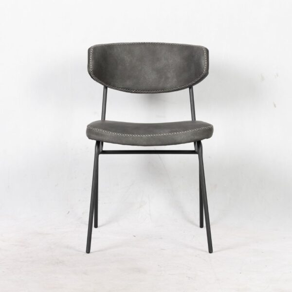 Sedia Callisto colore grigio vintage gambe metallo nero