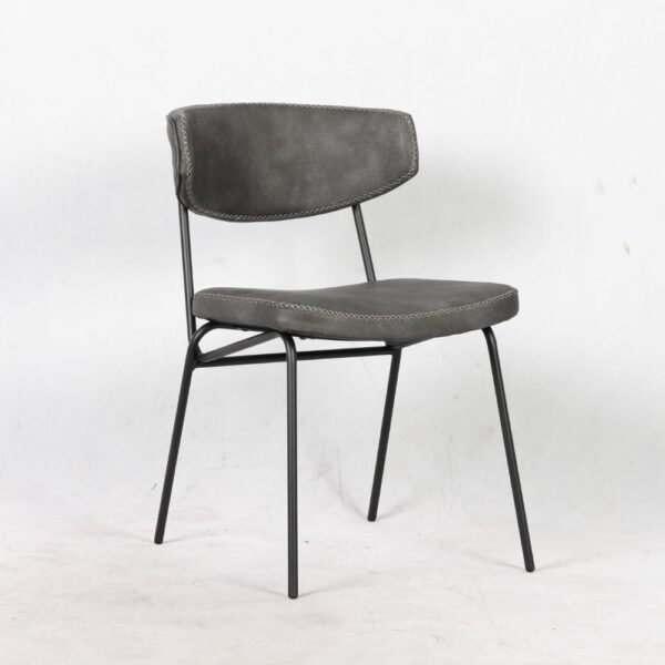 Sedia Callisto colore grigio vintage gambe metallo nero