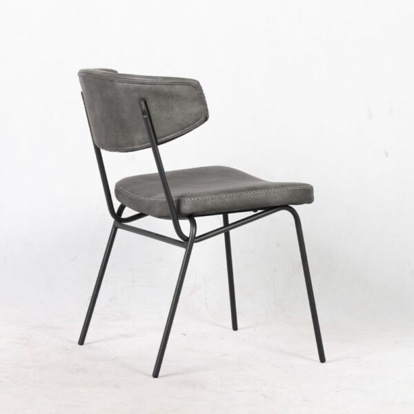 Sedia Callisto colore grigio vintage gambe metallo nero
