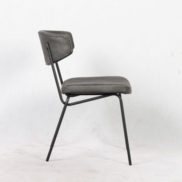 Sedia Callisto colore grigio vintage gambe metallo nero
