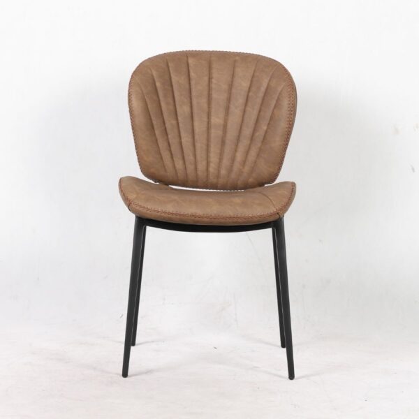 Sedia Elice colore tortora vintage gambe in metallo colore nero