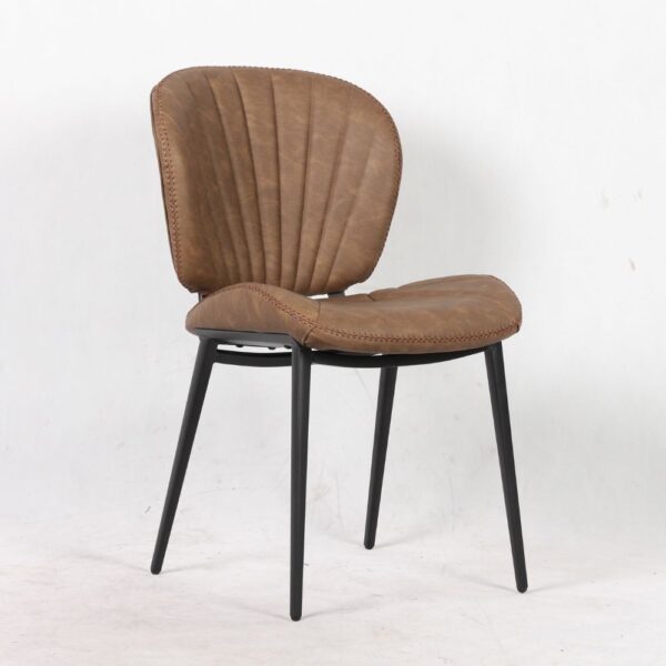 Sedia Elice colore tortora vintage gambe in metallo colore nero
