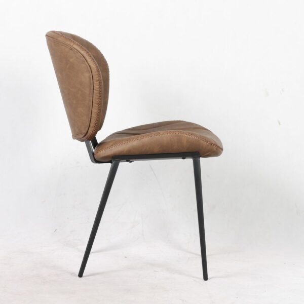 Sedia Elice colore tortora vintage gambe in metallo colore nero