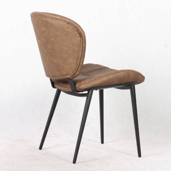 Sedia Elice colore tortora vintage gambe in metallo colore nero