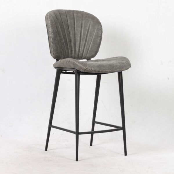 Sgabello Elice colore grigio chiaro gambe in metallo colore nero