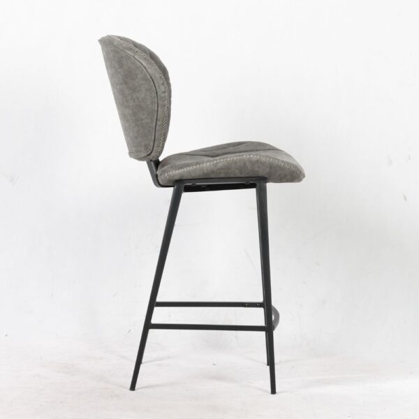 Sgabello Elice colore grigio chiaro gambe in metallo colore nero