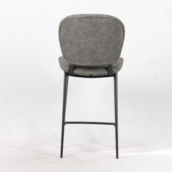 Sgabello Elice colore grigio chiaro gambe in metallo colore nero