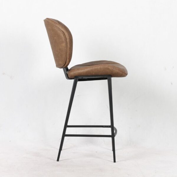 Sgabello Elice colore tortora vintage gambe in metallo colore nero