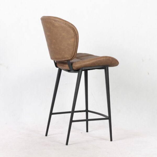 Sgabello Elice colore tortora vintage gambe in metallo colore nero