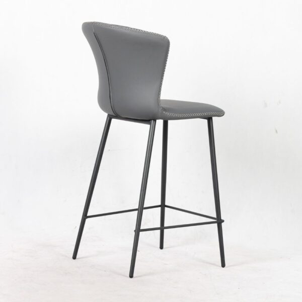 Sgabello Core colore antracite con gambe in metallo nero