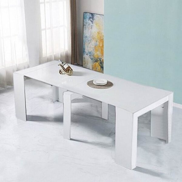 Consolle allungabile Ofelia colore bianco effetto lucido
