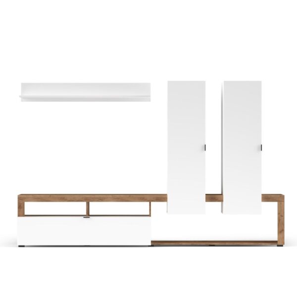 Parete attrezzata Nexon Set 2 colore rovere tabacco e bianco