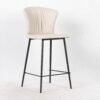 Sgabello Core colore beige con gambe in metallo nero