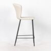 Sgabello Core colore beige con gambe in metallo nero