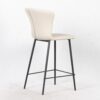 Sgabello Core colore beige con gambe in metallo nero
