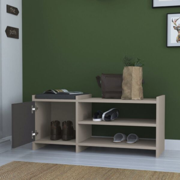 Scarpiera Sunno light mocha con anta colore antracite