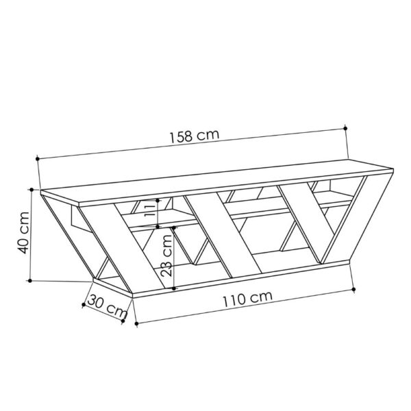 Porta tv Ralla colore antracite 158x30x40h