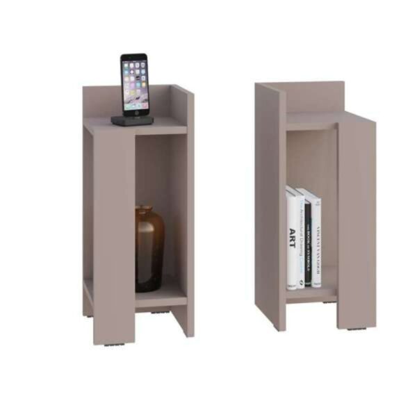 Set 2 tavolini comodini Elos colore light mocha