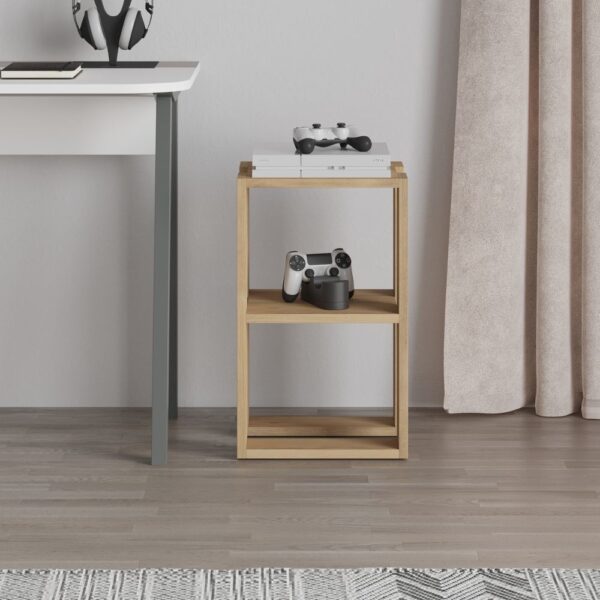 Tavolino comodino Lonie colore rovere