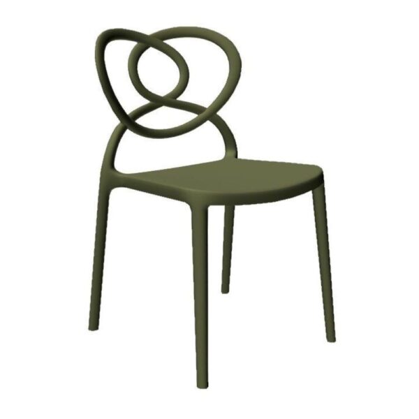 Sedia Lovely polipropilene verde oliva