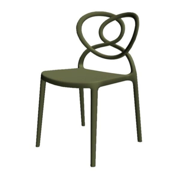 Sedia Lovely polipropilene verde oliva