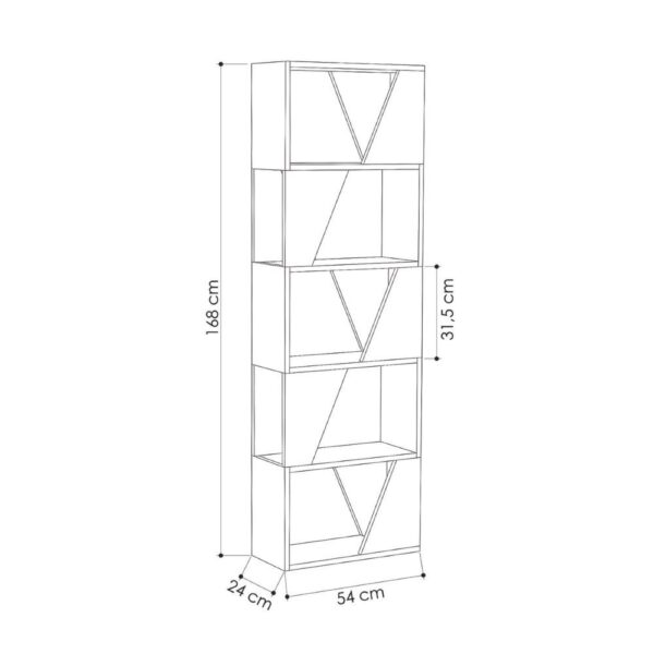 Libreria Frame colore rovere con 5 ripiani