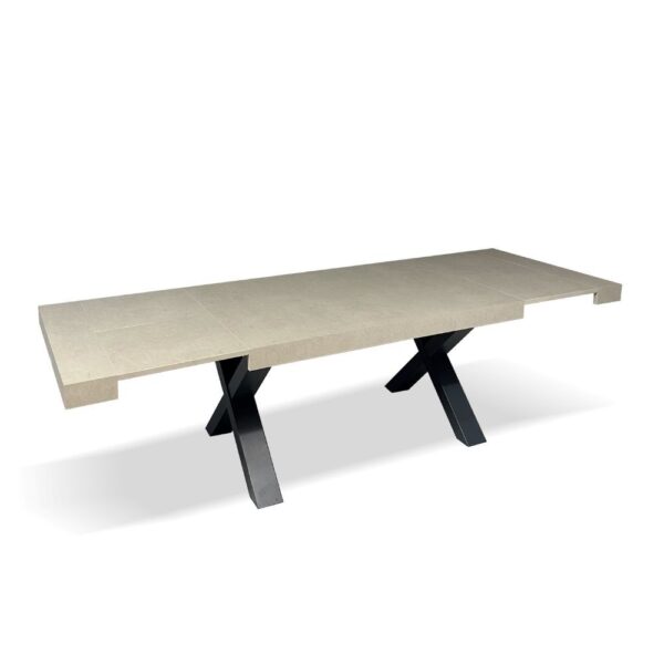 Tavolo allungabile Gondar 180x100 piano argilla e base antracite