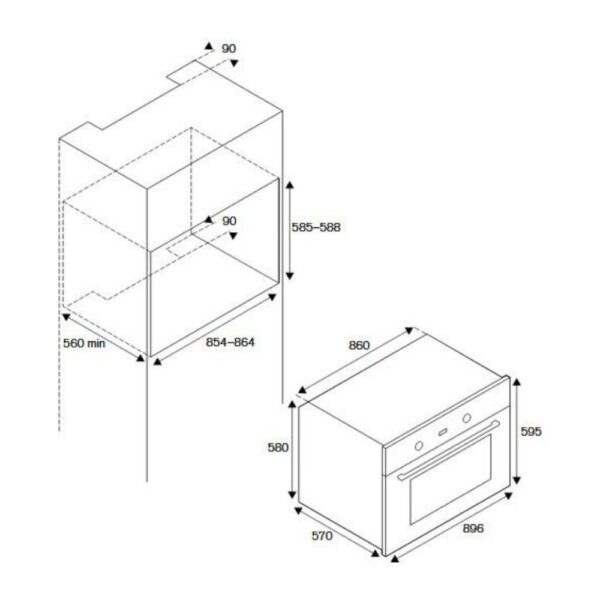 Forno elettrico da incasso 90 cm ventilato Bertazzoni F969LAGEKXT inox