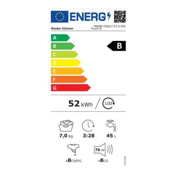 Lavatrice 7 KG Master Kitchen MKWMFS601714SINV TOUCH classe B