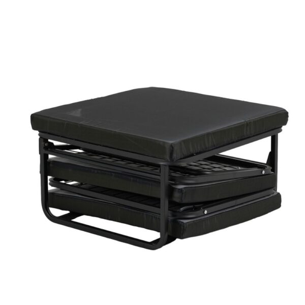 Pouf letto singolo pieghevole Vega tessuto colore verde scuro