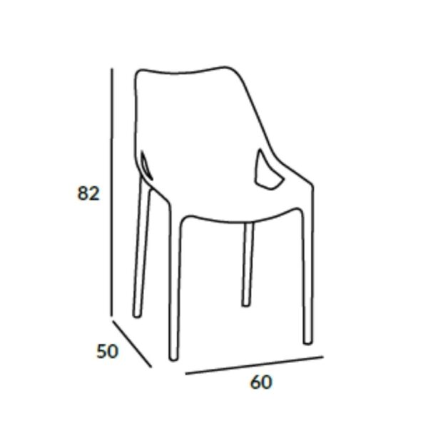 Sedia Bilros polipropilene grigio