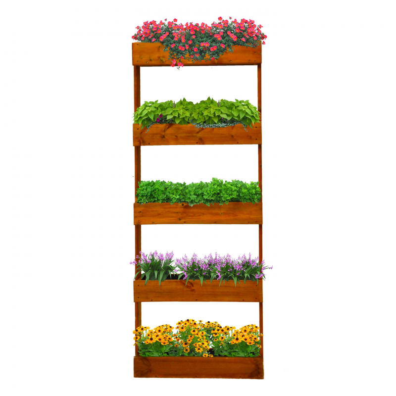 Ortolegno Balcony Inclinato o Diritto 3/5 Vasche 71x16,5xh100/164 cm color castagno