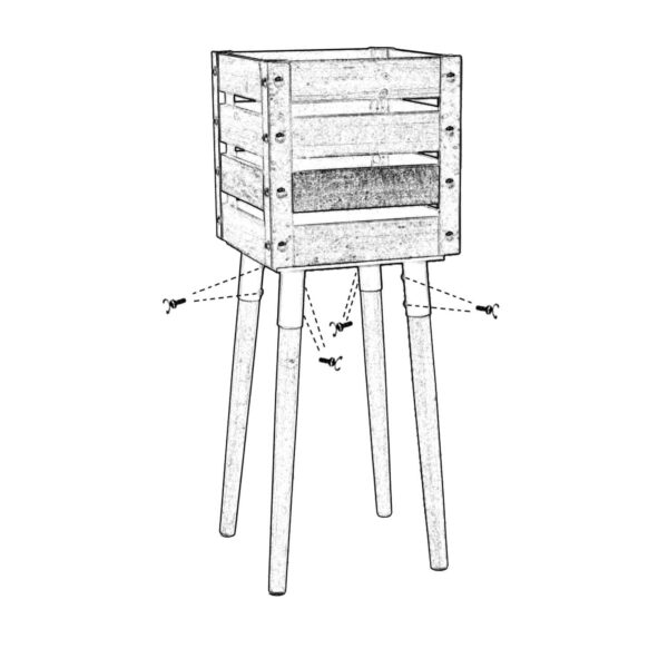 Portavaso legno belfort quadro 30,5 x 30,5 h 81 cm