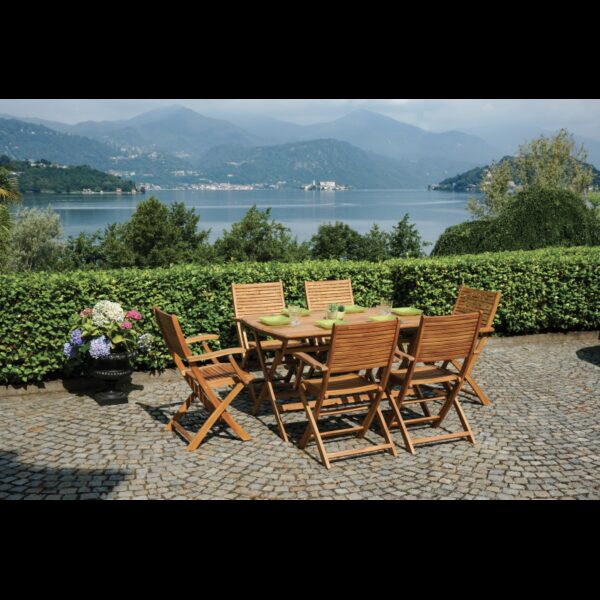 Tavolo Castiglione In Acacia Pieghevole 140X80 Moia