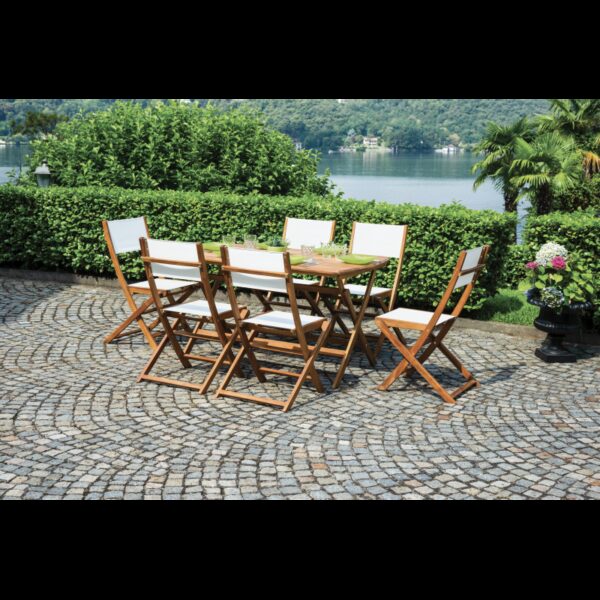 Tavolo Castiglione In Acacia Pieghevole 140X80 Moia