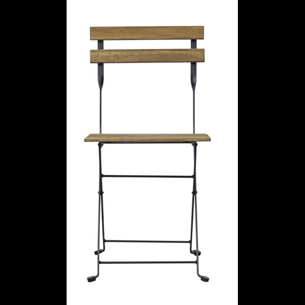 Set Bistrò In Ferro E Acacia Fsc Scura - 2 Sedie E Un Tavolo 55X54 Cm Moia