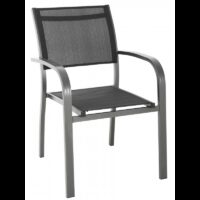 Set Di 2 Sedie Viareggio Alluminio Antracite Text Nero Moia