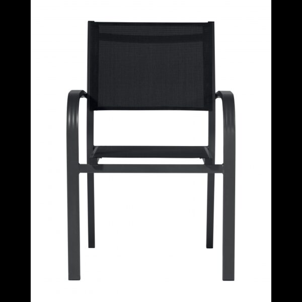 Set Di 2 Sedie Viareggio Alluminio Antracite Text Nero Moia