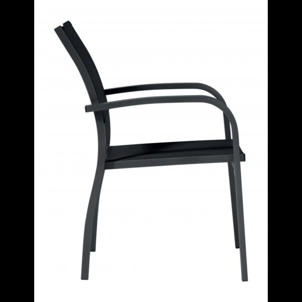Set Di 2 Sedie Viareggio Alluminio Antracite Text Nero Moia