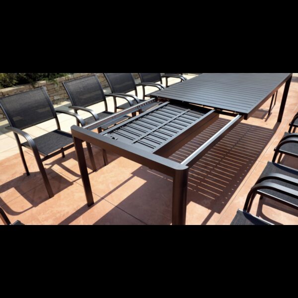 Set Di 2 Sedie Viareggio Alluminio Antracite Text Nero Moia