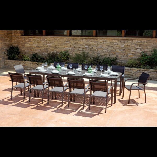 Set Di 2 Sedie Viareggio Alluminio Antracite Text Nero Moia