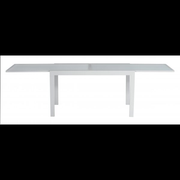 Tavolo Selinunte 135/270X90 Alluminio Bianco/Vetro Moia