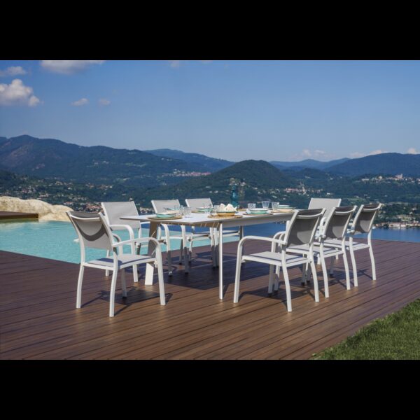 Tavolo San Donato - Allungabile 160/240 X 102 Cm - Allungo Centrale - Bianco Moia