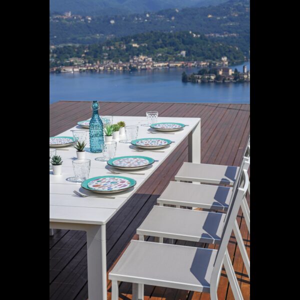 Tavolo Anzio Allungabile 165/250 X 90 Cm - Allungo Con Gambe Scorrevoli - Bianco Moia